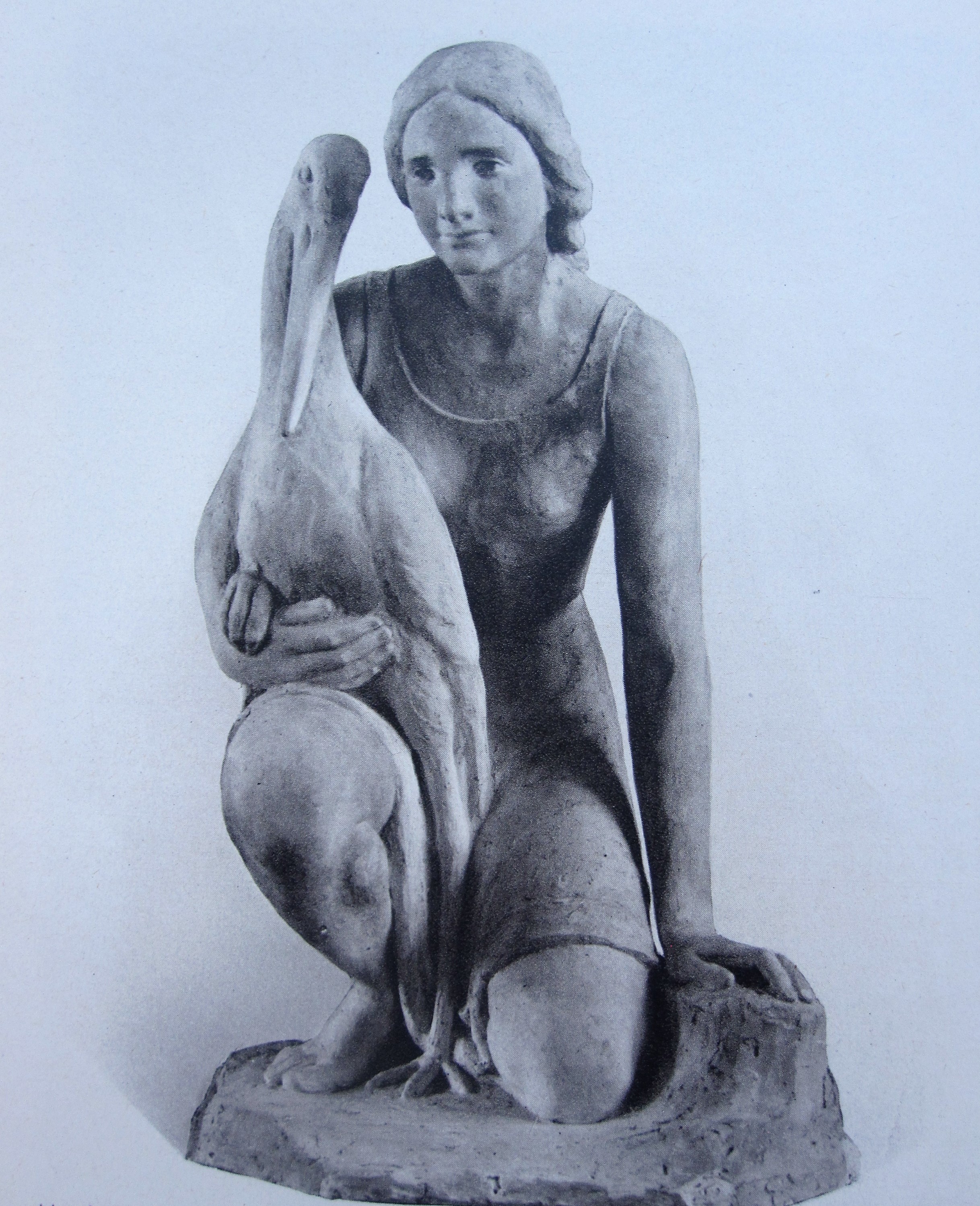 Hans Plangger, Mädchen mit Storch, Teilfigur eines Brunnens für die Stadt Innsbruck, Gips, Innsbruck, Gau-Kunstausstellung 1943